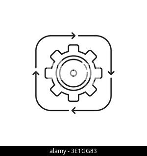 thin line cogwheel like easy operation process Stock Vector