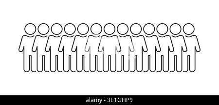 leader in the middle like big group of people Stock Vector
