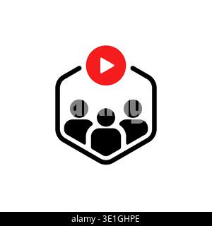simple video conference or webinar icon Stock Vector