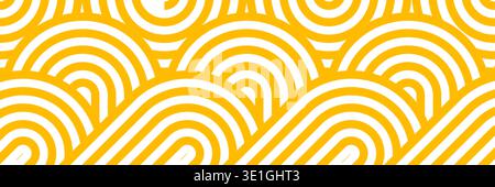 Abstract geometric pattern. Macaroni yellow poster. Wavy abstract pattern. circle in lines vector illustration. Can be used as background. Stock Vector