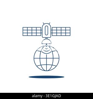 global positioning system icon with satellite Stock Vector