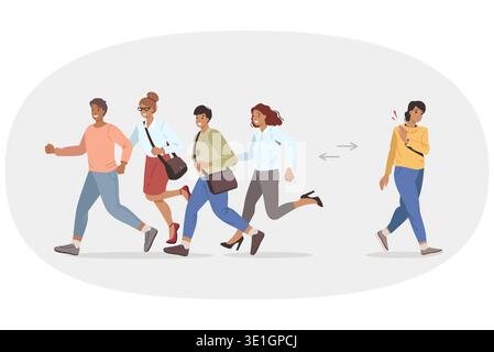 Woman has given up career race and wants to take different path from one imposed by society Stock Vector