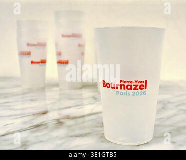 Paris, France. 15th Mar, 2026. Election night for the municipal elections March 2026 at the headquarters of Pierre-Yves Bournazel, head of the list for mayor of Paris of the Renaissance Party, Horizon, the Centrists, the Nouveau Centre, Paris, March 15, 2026.Photo Ait Adjedjou Karim /ABACAPRESS.COM Credit: Abaca Press/Alamy Live News Stock Photo