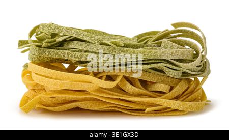 Italian tagliatelle  isolated on white background Stock Photo