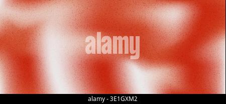 Red warm grainy gradient blur background for packaging and print poster. Gradation of terracotta and liquid white with sand speckle texture. Vector wi Stock Vector