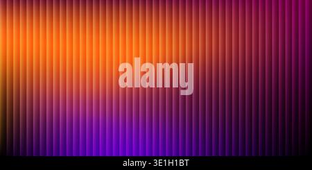 Glass effect colorful orange gradient striped vector holographic background. Abstract creative bright ribbed textured backdrop for presentations, bann Stock Vector