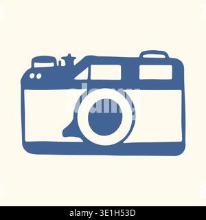 Vintage camera icon in flat style. Simple photo camera illustration for photography, media, travel, social media and creative design project. Stock Vector