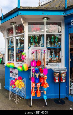 Symbol of British beach holiday, Llandudno, Clwyd, Wales, UK Stock Photo