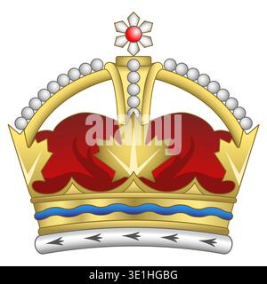 Canadian royal crown (Canada) isolated on the white background, national symbol, vector illustration Stock Vector