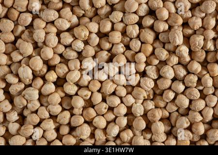 Raw uncooked chickpeas background top view Stock Photo