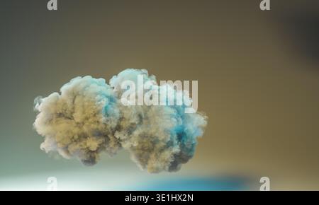 3d Colorful smoke cloud exploding abstract background Stock Photo
