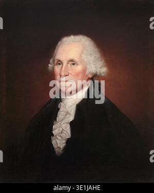 This portrait of George Washington depicts the first U.S. president in ...
