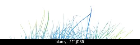 horizontal banners of meadow colored silhouettes with grass. hand drawn. Not AI, Vector illustration Stock Vector