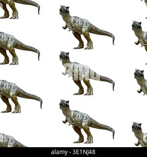 Grey carnivore dinosaur toy figures seamless pattern background Stock Photo