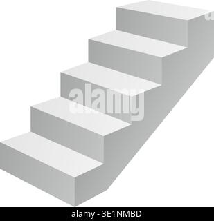 Minimal staircase. Simple vector illustration in geometric block. Stock Vector