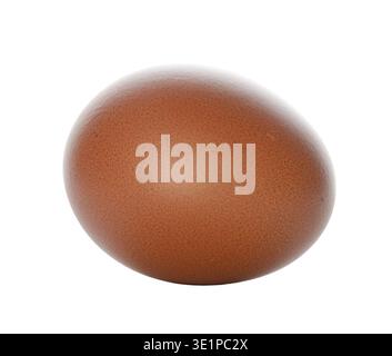 Single whole brown chicken egg isolated on a transparent background, ideal for cutout use and design projects. Natural organic food ingredient. Stock Photo