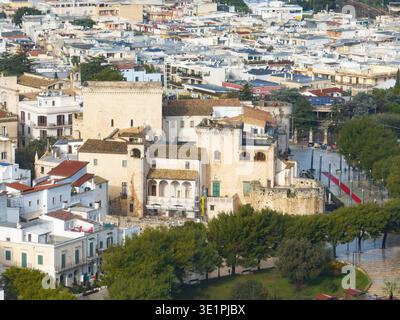 Arial close up view of the Acquaviva Castle in Conversano near Bari, Italy Stock Photo