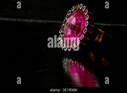 An isolated view of a small cocktail ring Stock Photo