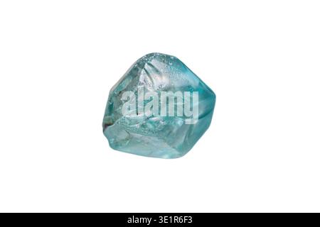 Heat treated blue zircon gemstone on white background Stock Photo