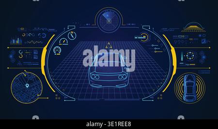 concept of smart car technology Stock Vector