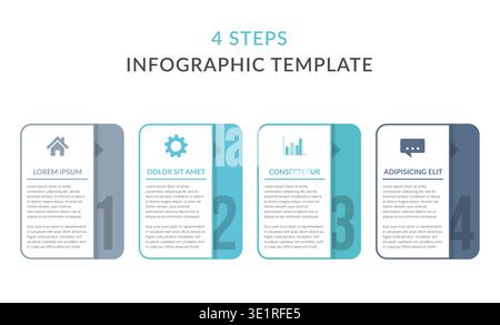 Four infographic elements with numbers, icons and place for your text, workflow, process chart, steps or options, vector eps10 illustration Stock Vector