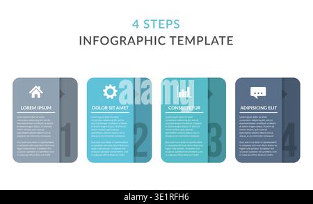 Four infographic elements with numbers, icons and place for your text, workflow, process chart, steps or options, vector eps10 illustration Stock Vector