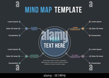 Absrtact mind map template, business infographics, vector eps10 illustration Stock Vector
