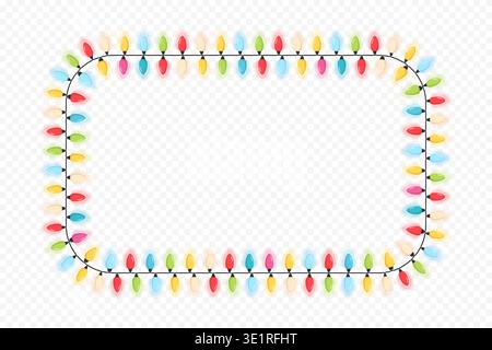 Frame made of Christmas lights, vector eps10 illustration Stock Vector