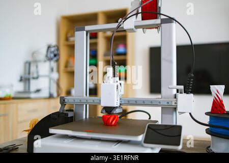 3D Printer Creating Object Stock Photo