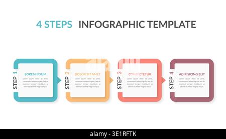 Infographic template with four elements with numbers and place for your text, workflow, process chart, steps or options, vector eps10 illustration Stock Vector