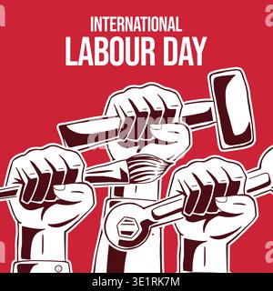 hand drawn illustration for international labour day Stock Vector