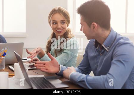 Programmers working in software developing company Stock Photo
