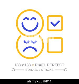 Rating scale pixel perfect two color line icon Stock Vector