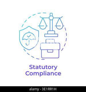 Statutory compliance blue gradient concept icon Stock Vector