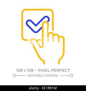 One choice pixel perfect two color line icon Stock Vector