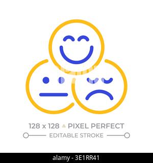Likert scale pixel perfect two color line icon Stock Vector