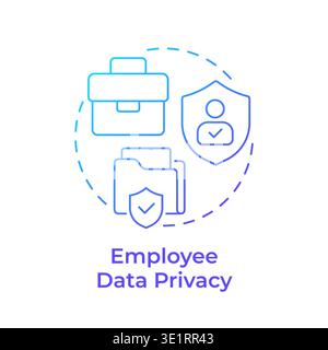 Employee data privacy blue gradient concept icon Stock Vector