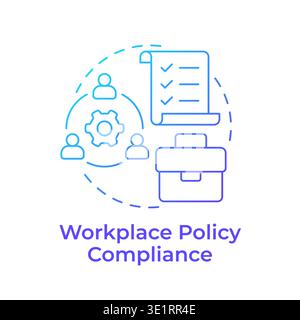 Workplace policy compliance blue gradient concept icon Stock Vector