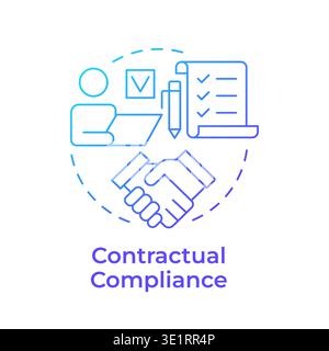 Contractual compliance blue gradient concept icon Stock Vector