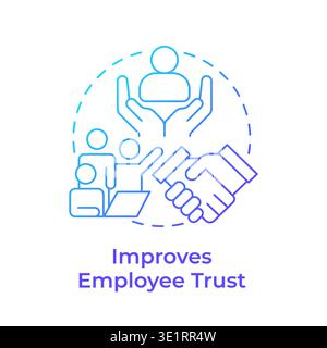 Improves employee trust blue gradient concept icon Stock Vector
