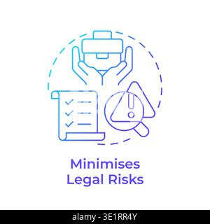 Minimises legal risks blue gradient concept icon Stock Vector