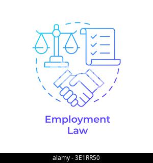 Employment law blue gradient concept icon Stock Vector