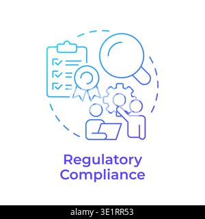 Regulatory compliance blue gradient concept icon Stock Vector