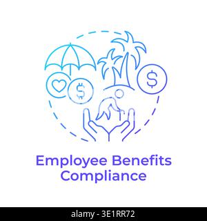 Employee benefits compliance blue gradient concept icon Stock Vector