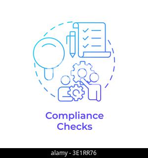 Compliance checks blue gradient concept icon Stock Vector