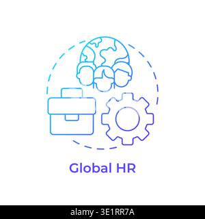 Global hr blue gradient concept icon Stock Vector