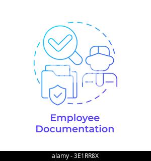 Employee documentation blue gradient concept icon Stock Vector