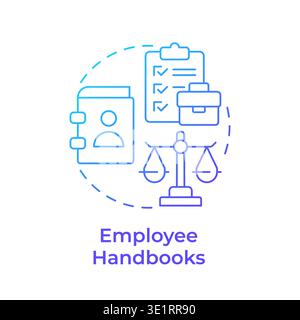 Employee handbooks blue gradient concept icon Stock Vector