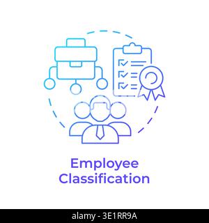 Employee classification blue gradient concept icon Stock Vector
