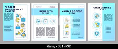 Yard management system blue brochure layout Stock Vector